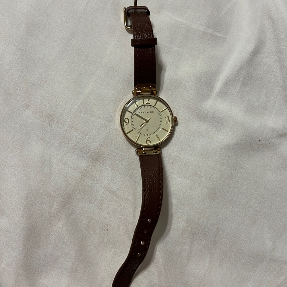 Anne Klein Women’s Watch. Good and brown leather strap